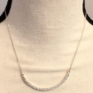 Necklace, silver tone clear rhinestones 15” -18”